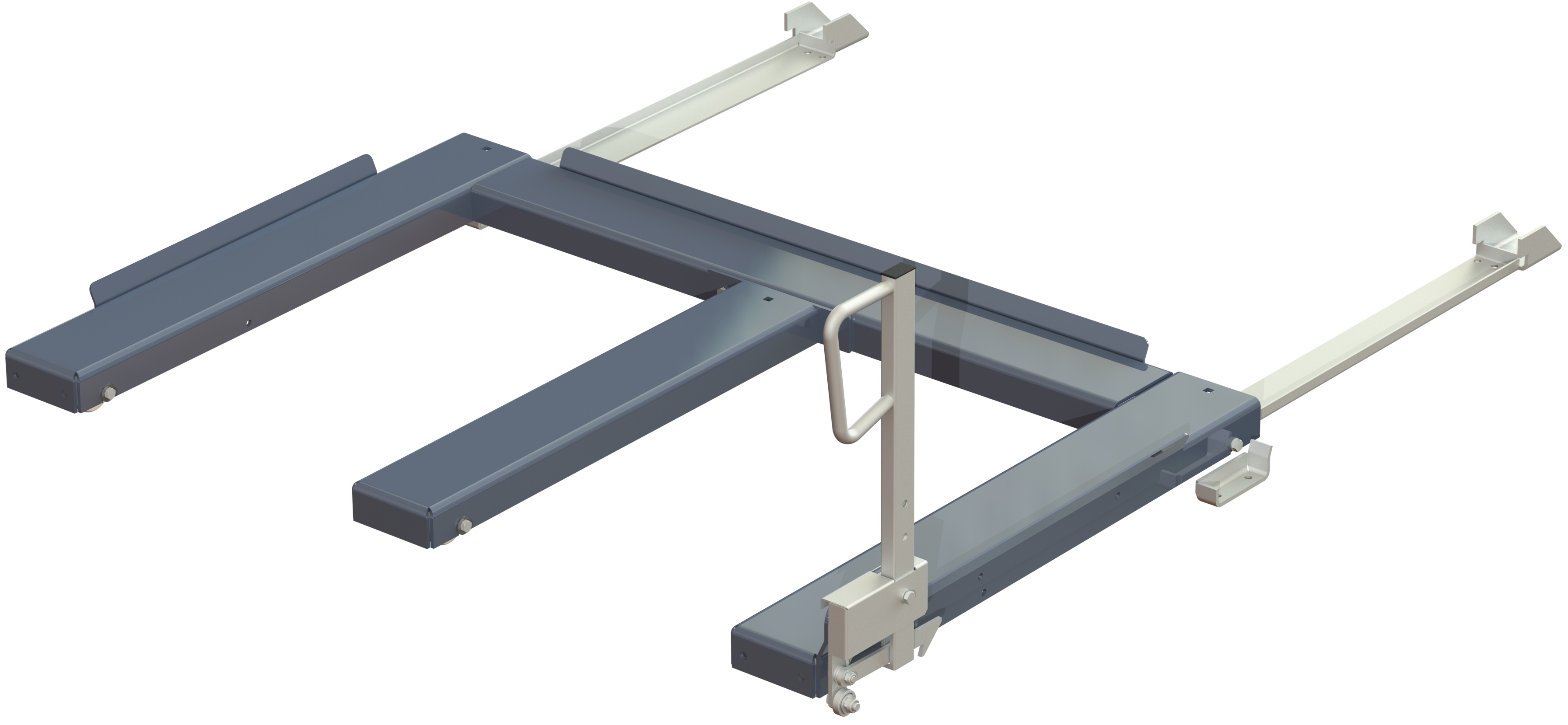 Floor mounted pull-out unit ,1500 kg, front-loaded, long-side handled eur-pallet