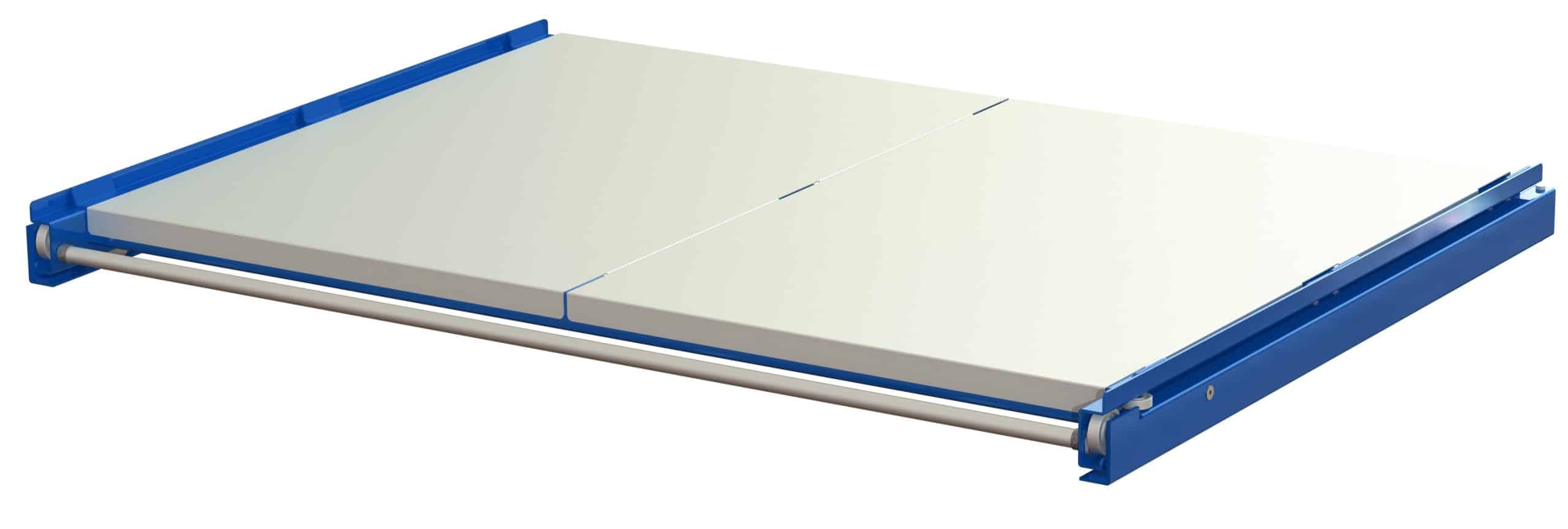 Steel shelf panel for upright-mounted wide pull-out unit, 600 kg, 1800 mm width - image 2 Steel shelf panel for upright-mounted wide pull-out unit, 600 kg, 1800 mm width - image 2
