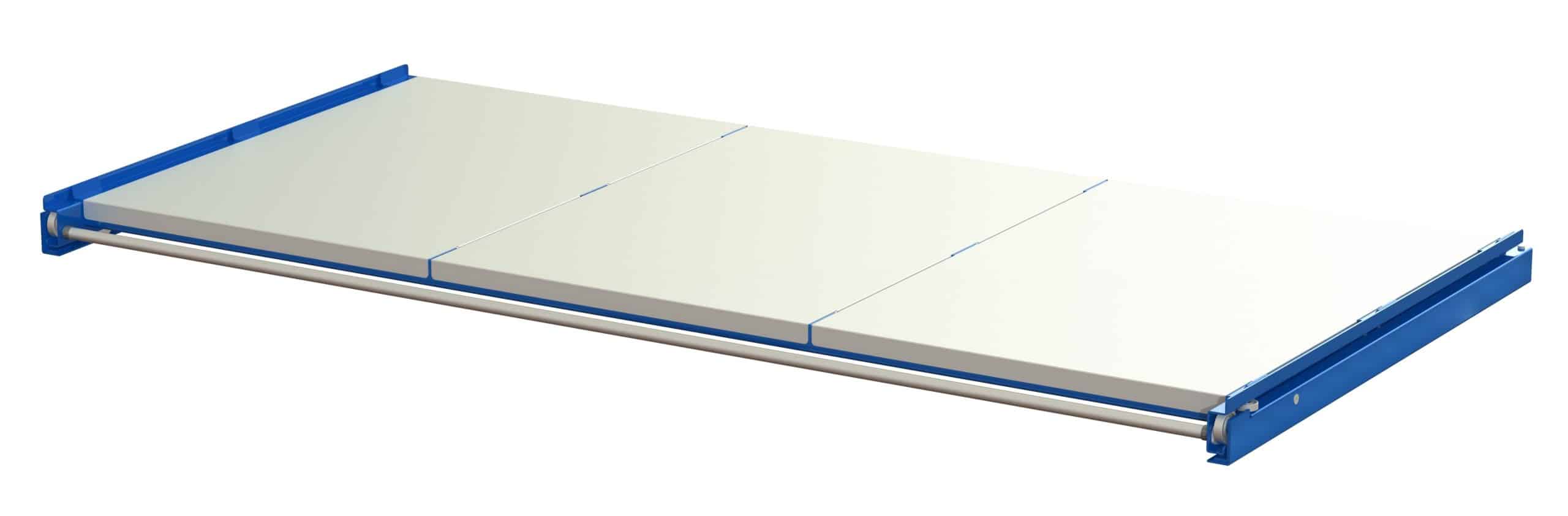 Steel shelf panel for upright-mounted wide pull-out unit, 600 kg, 2700 mm width - image 2 Steel shelf panel for upright-mounted wide pull-out unit, 600 kg, 2700 mm width - image 2